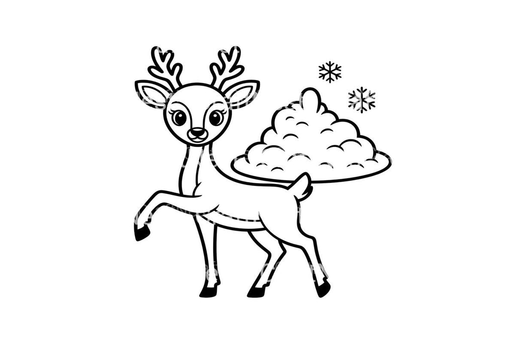 Cute Reindeer Winter Coloring Books