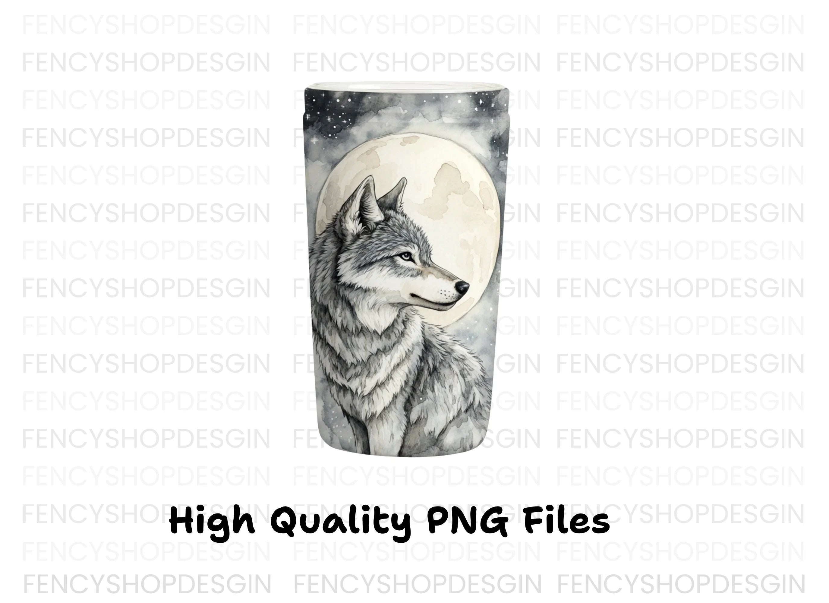 Mystical Wolf Moon Tumbler Clipart Bundle