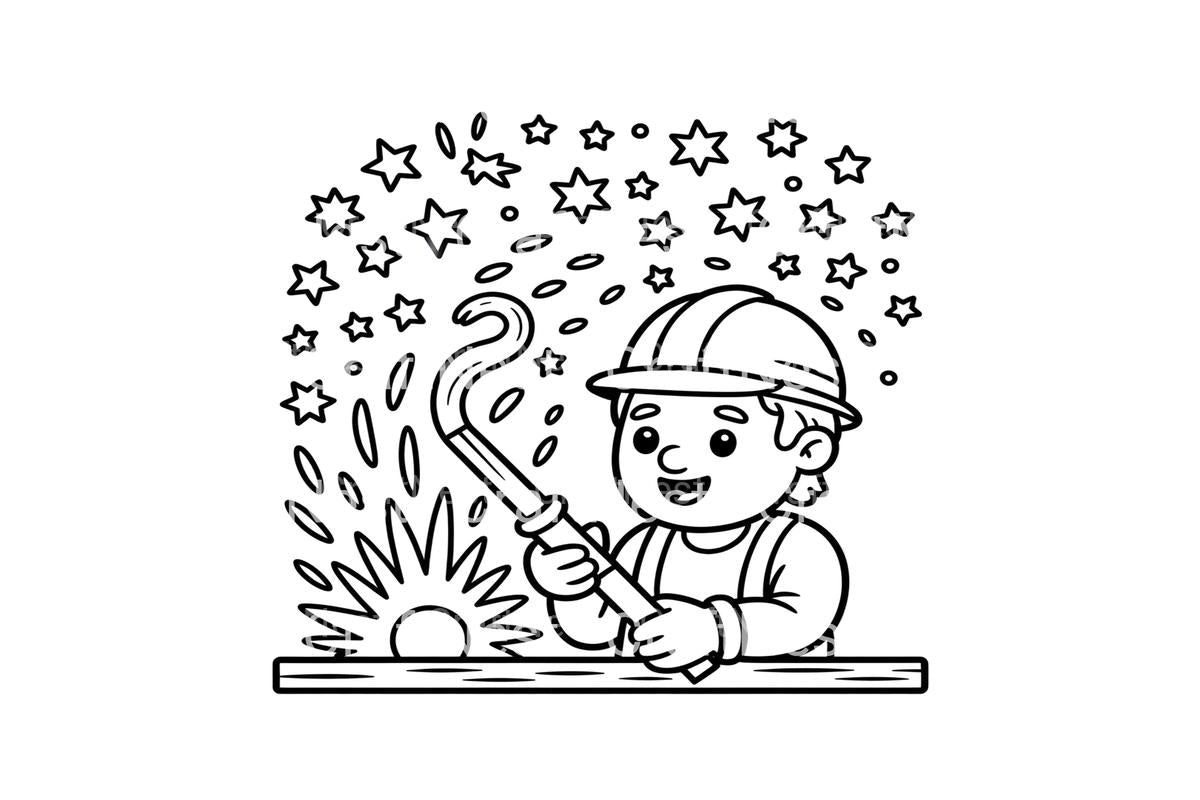 Welder at WorkPage for Kids Coloring Books