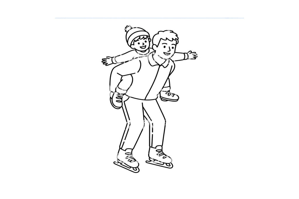 Father and Son Ice Skating Fun Coloring Books
