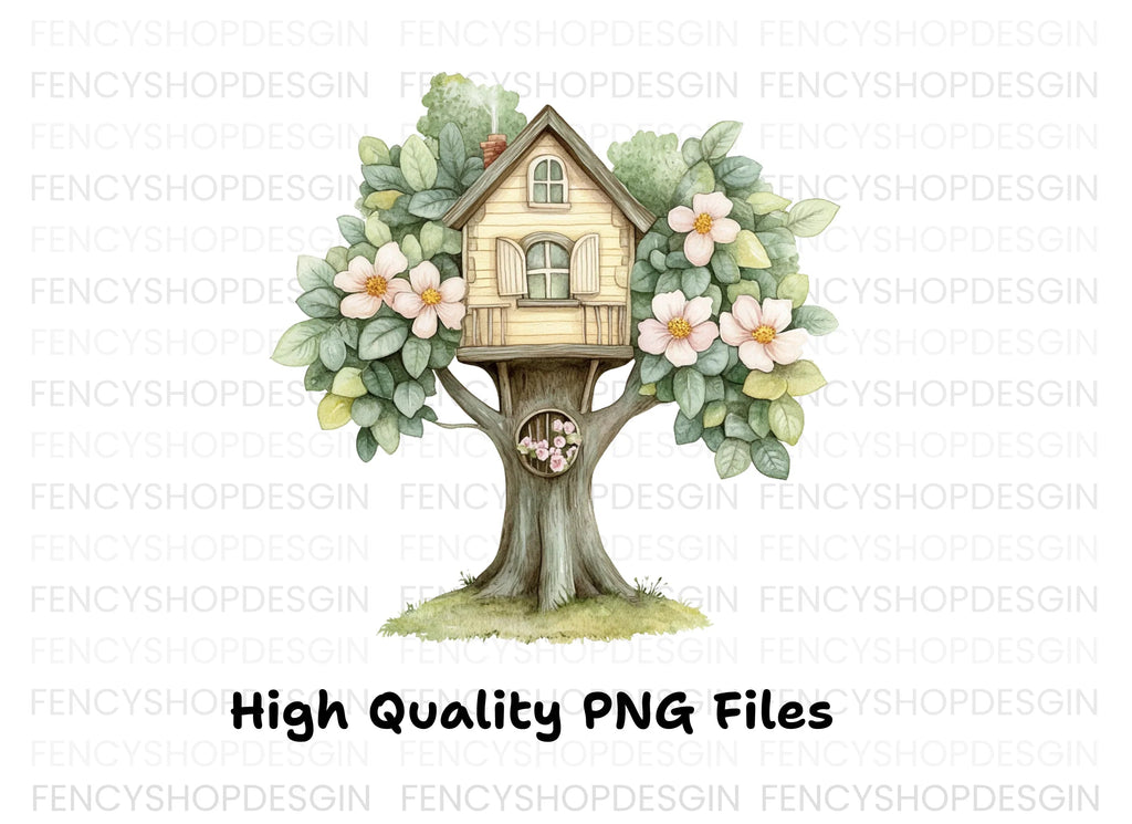 Whimsical Treehouse Clipart Bundle