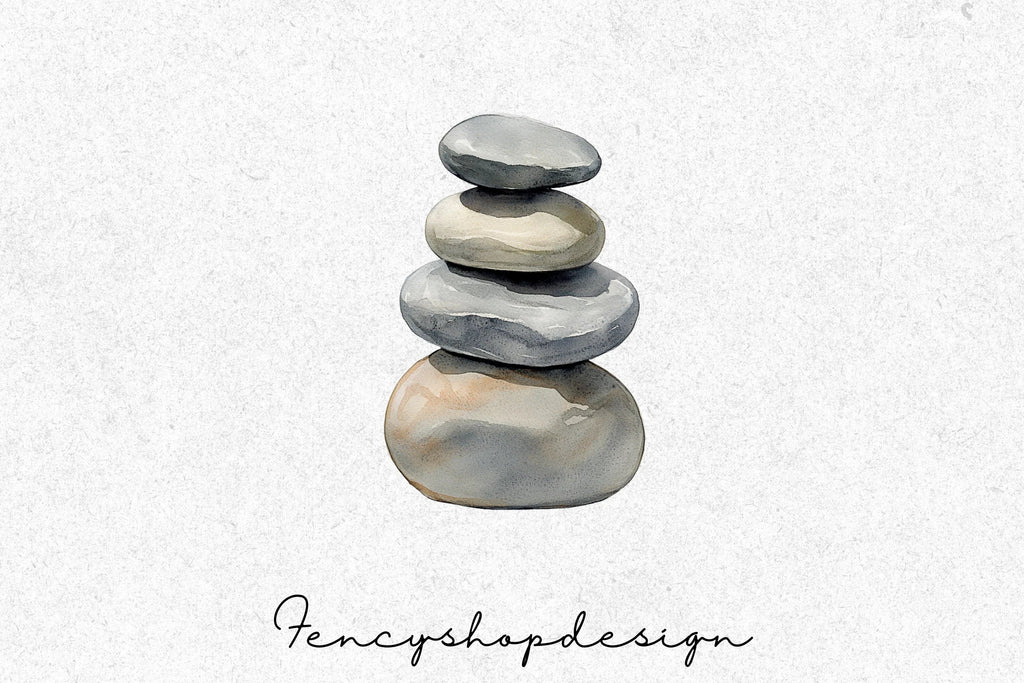 Stacked Stones Clipart Bundle