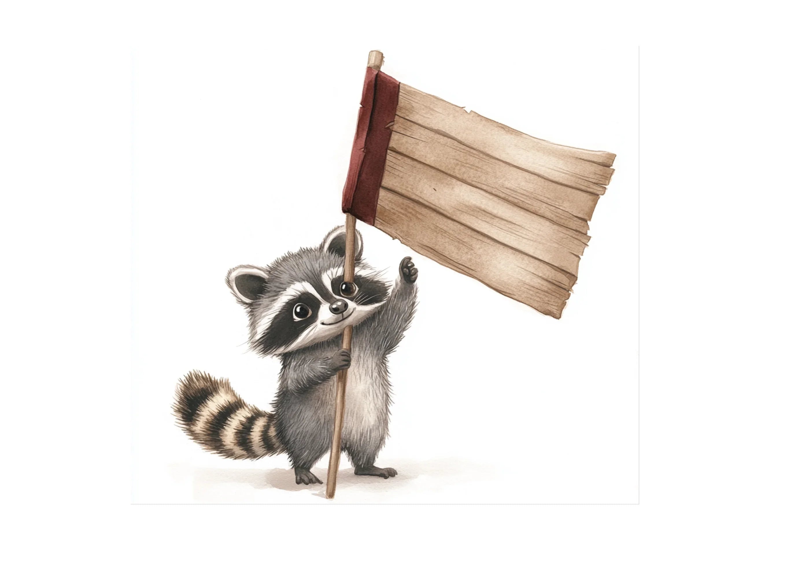 Raccoons Holding Pirate Flags Clipart Bundle