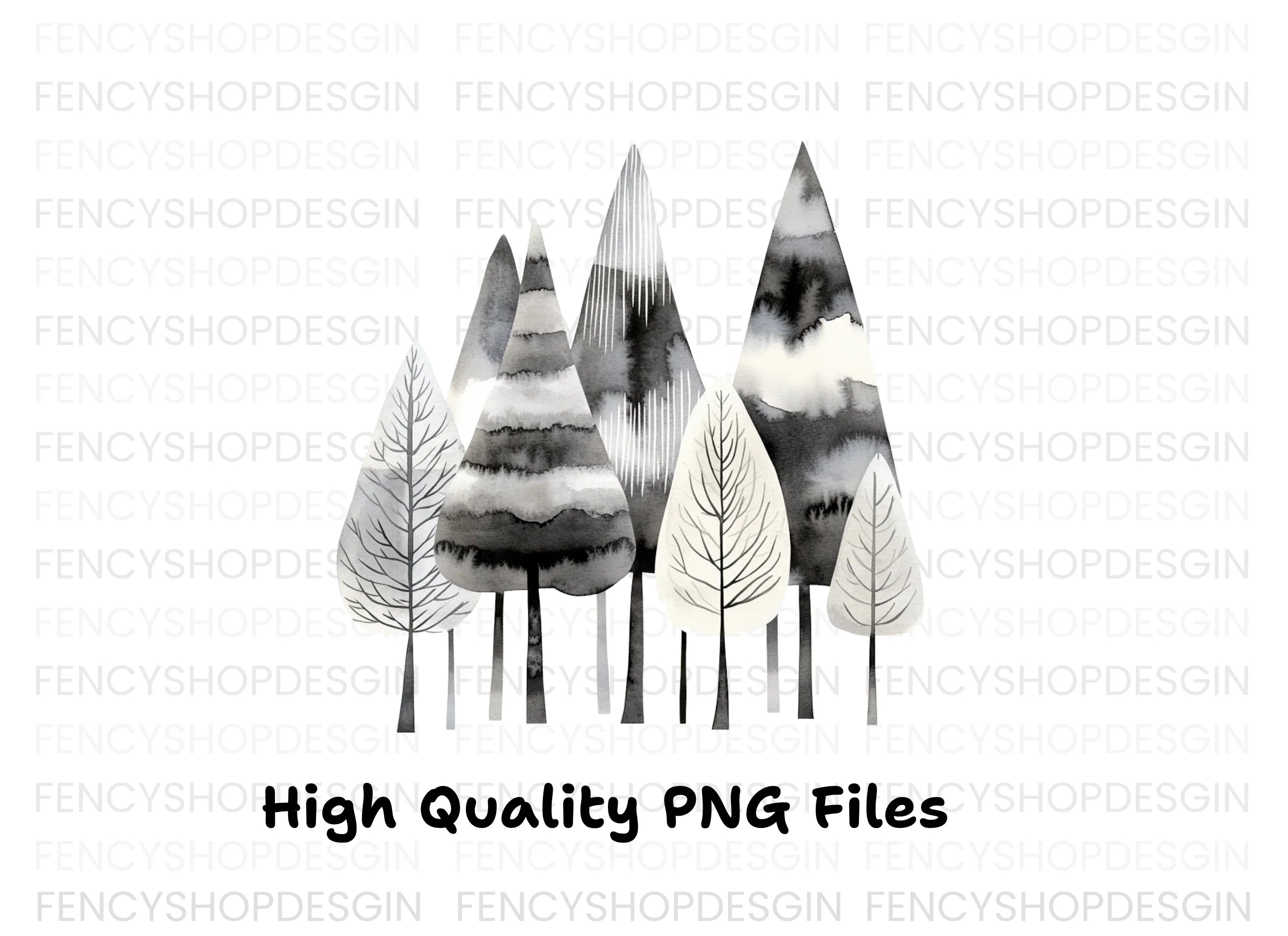 Forest Trees Clipart Bundle