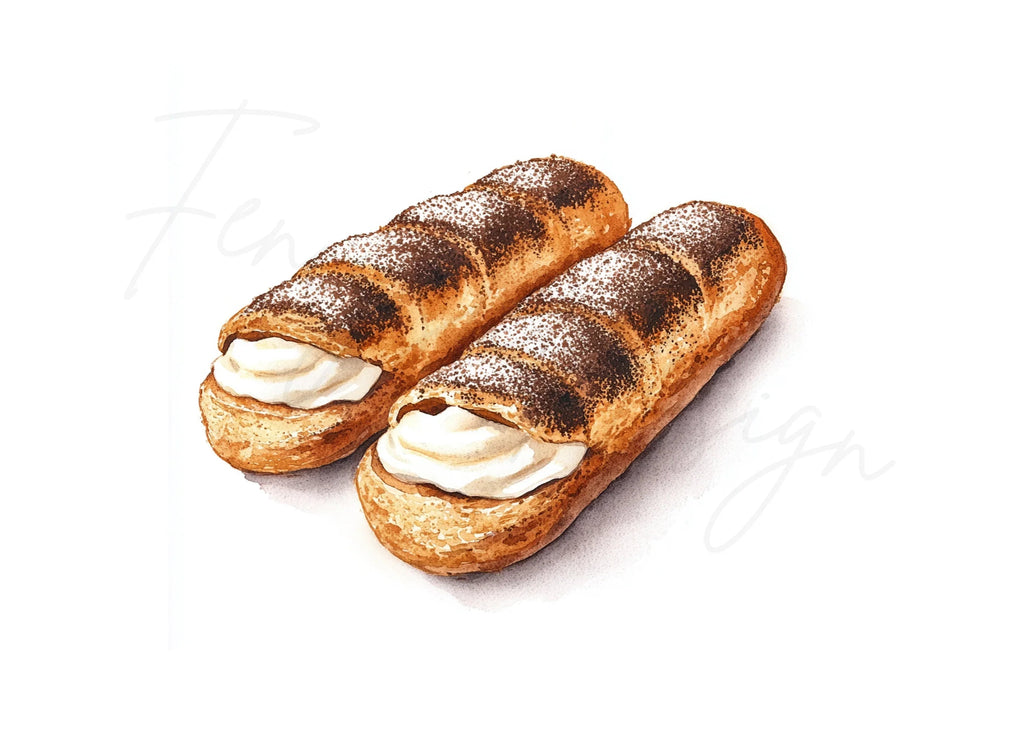 Delicious Cream-Filled Eclairs Clipart Bundle