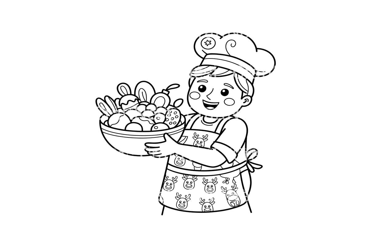 Christmas Chef Kids Coloring Books