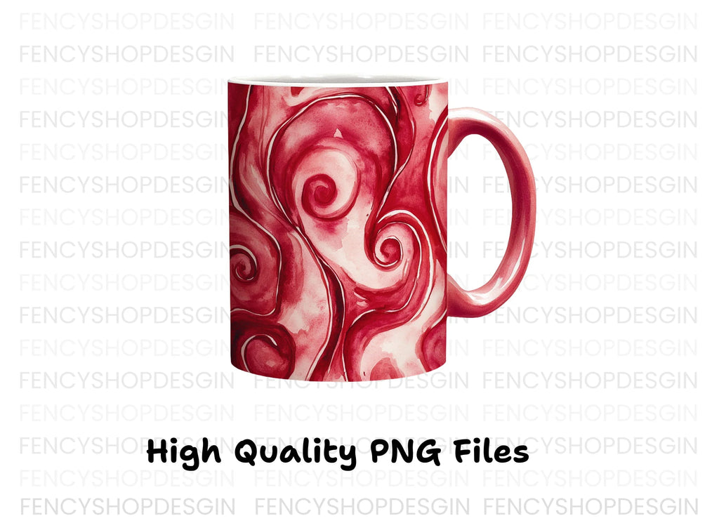 Swirling Red Abstract Clipart Bundle