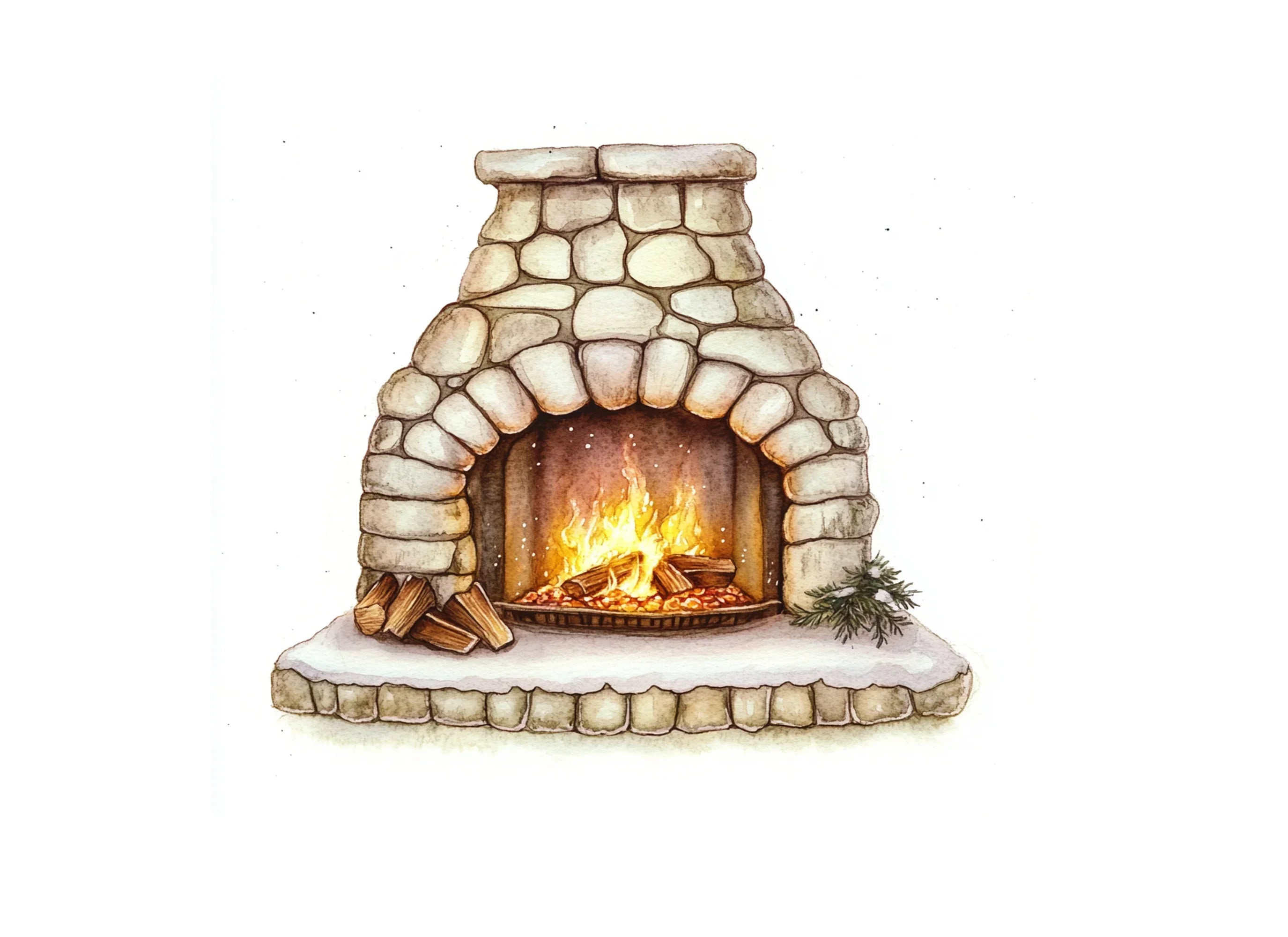Cozy Fireplace Clipart Bundle