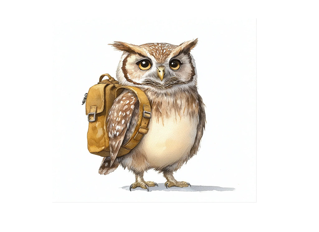 Cute Owl Backpack Clipart Bundle