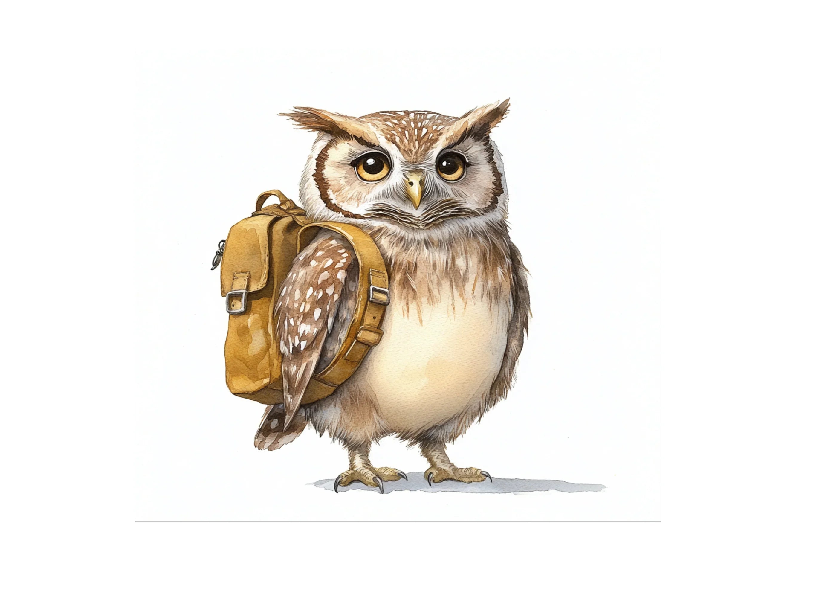 Cute Owl Backpack Clipart Bundle