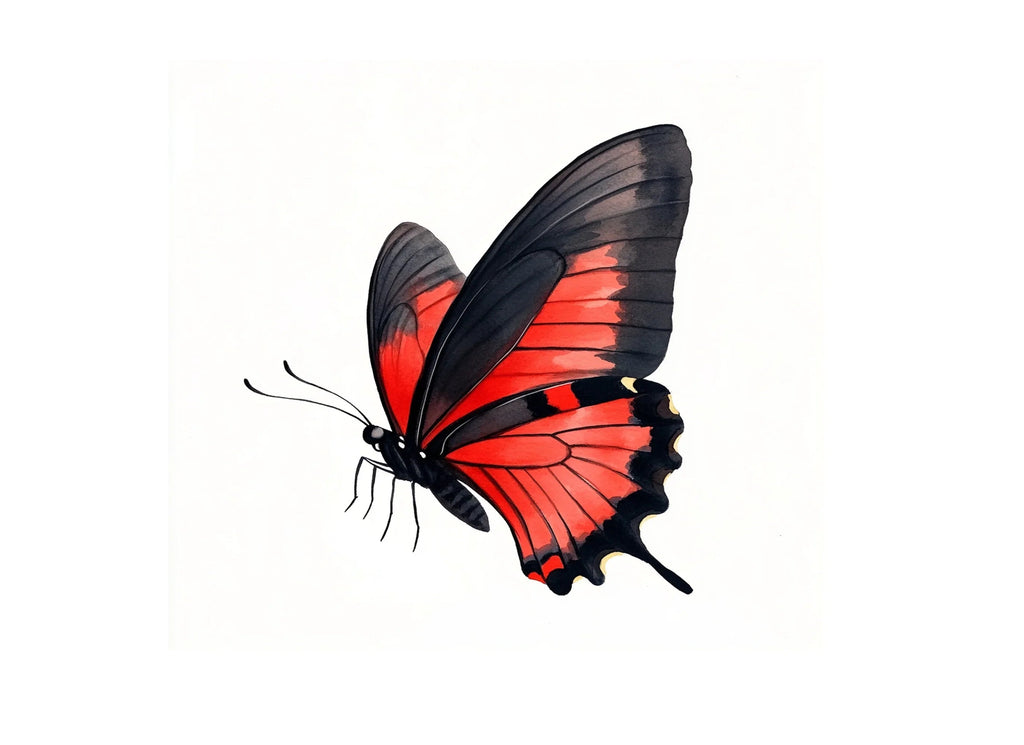 Red and Black Butterfly Clipart Bundle