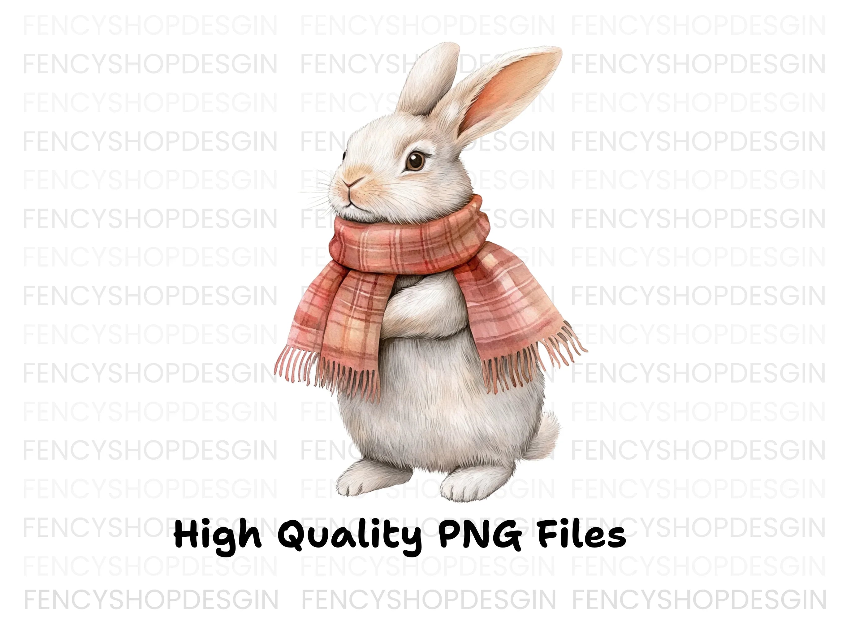 Warm Bunnies in Scarves Clipart Bundle