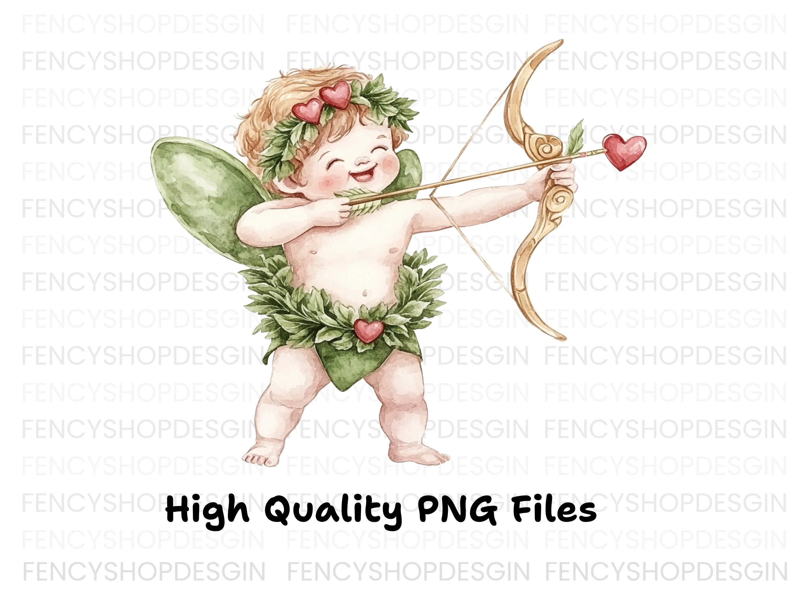 Happy Cupid Archery Clipart Bundle