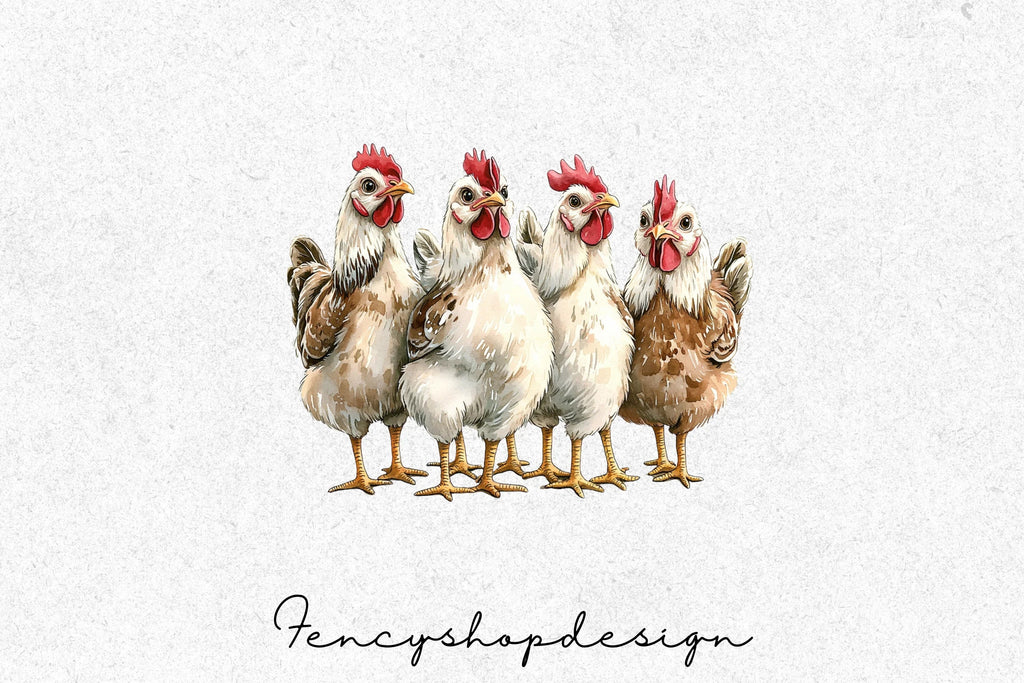 Cute Chicks and Farm Chickens Clipart Bundle