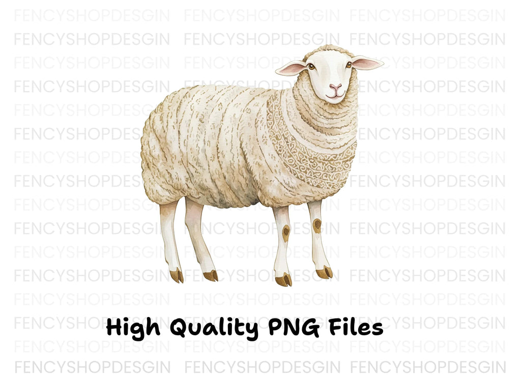 Natural Wool Sheep Clipart Bundle