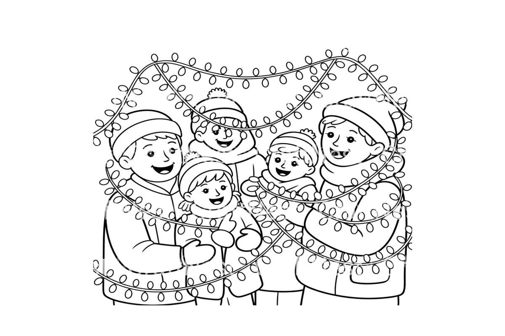 Winter Kids Christmas Lights Coloring Books