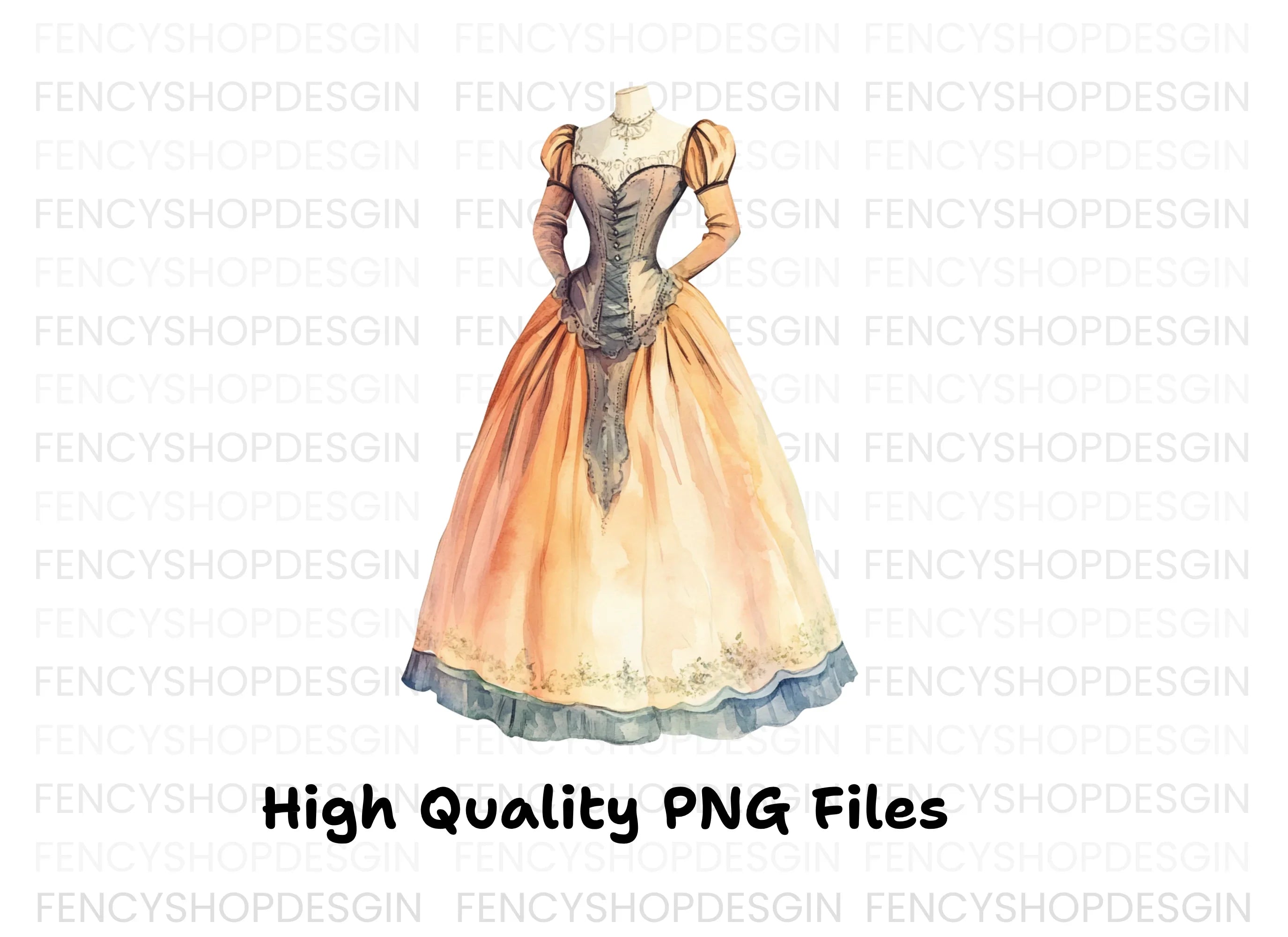 Victorian Gown Clipart Bundle