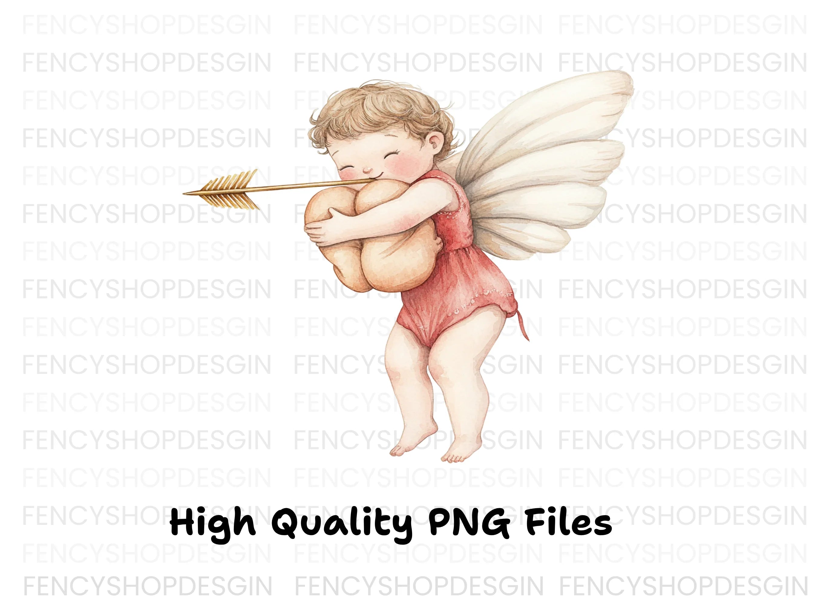 Playful Cupid with Bow and Arrow Clipart Bundle