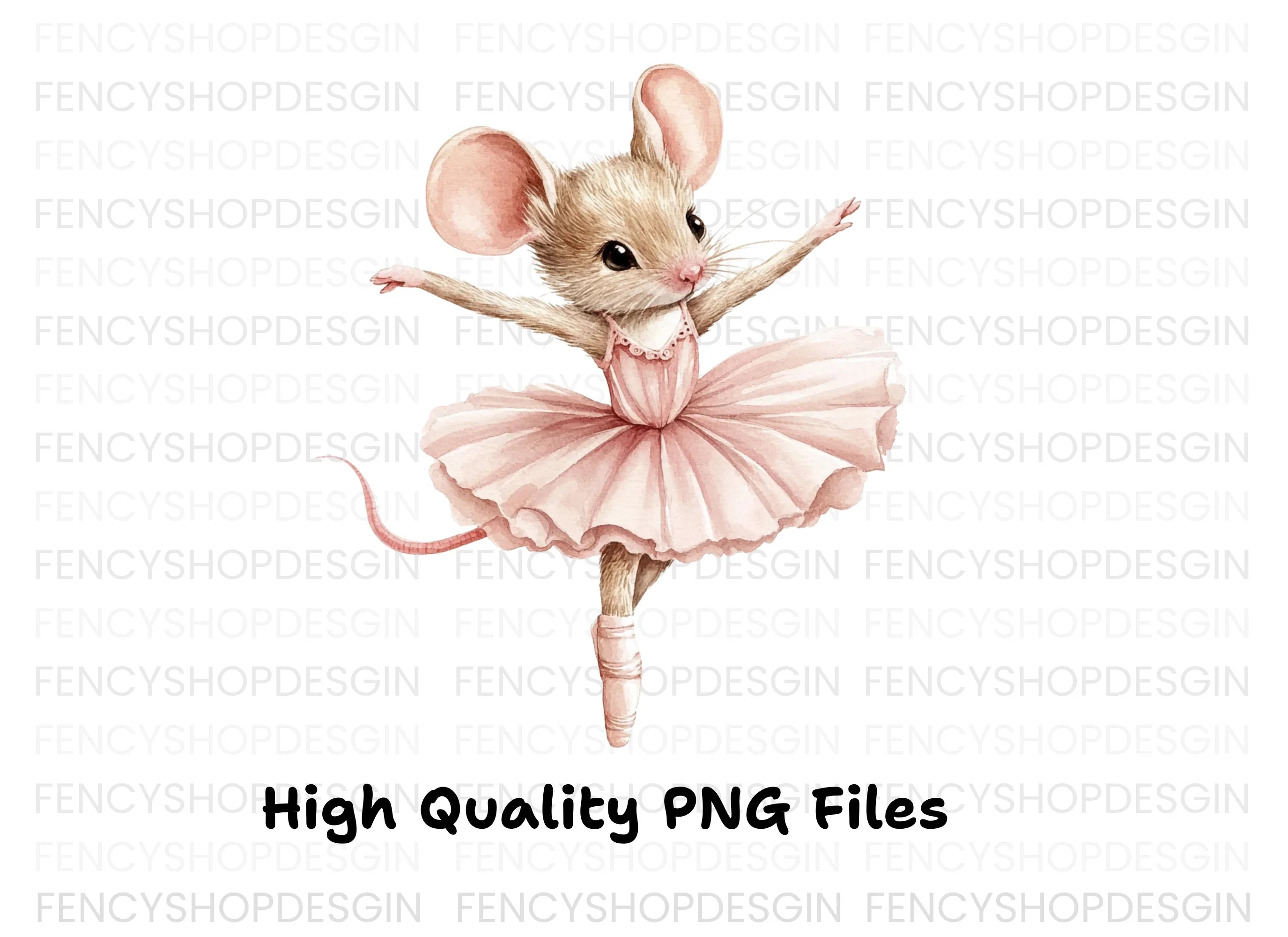 Cute Ballerina Mouse Clipart Bundle