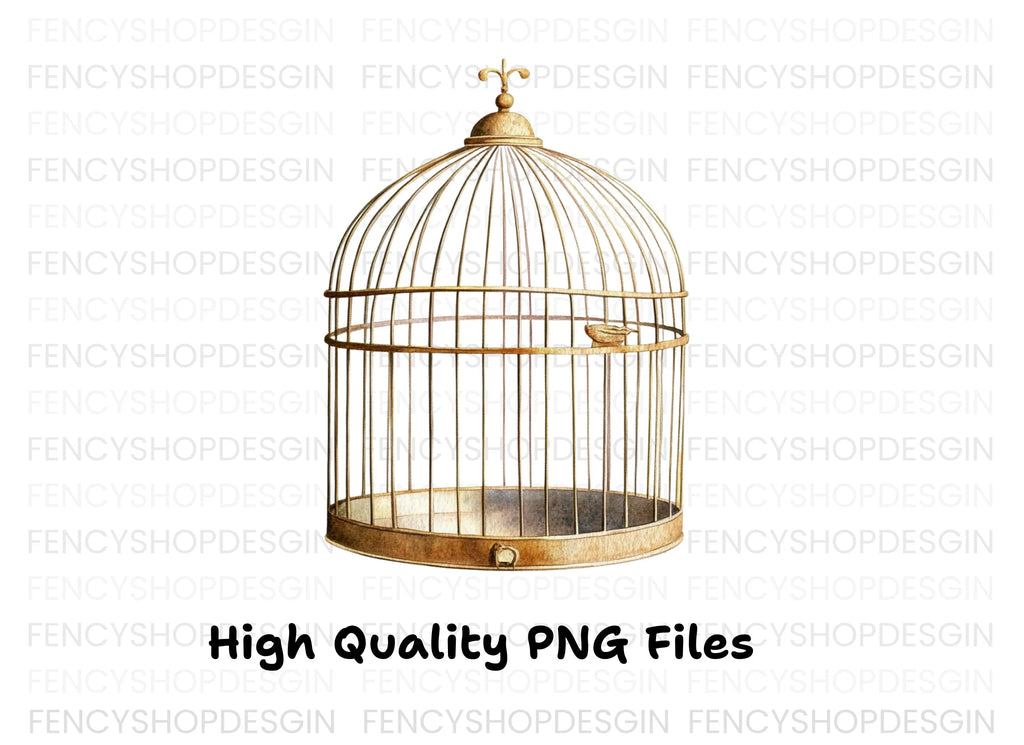 Ornate Vintage Birdcage Clipart Bundle