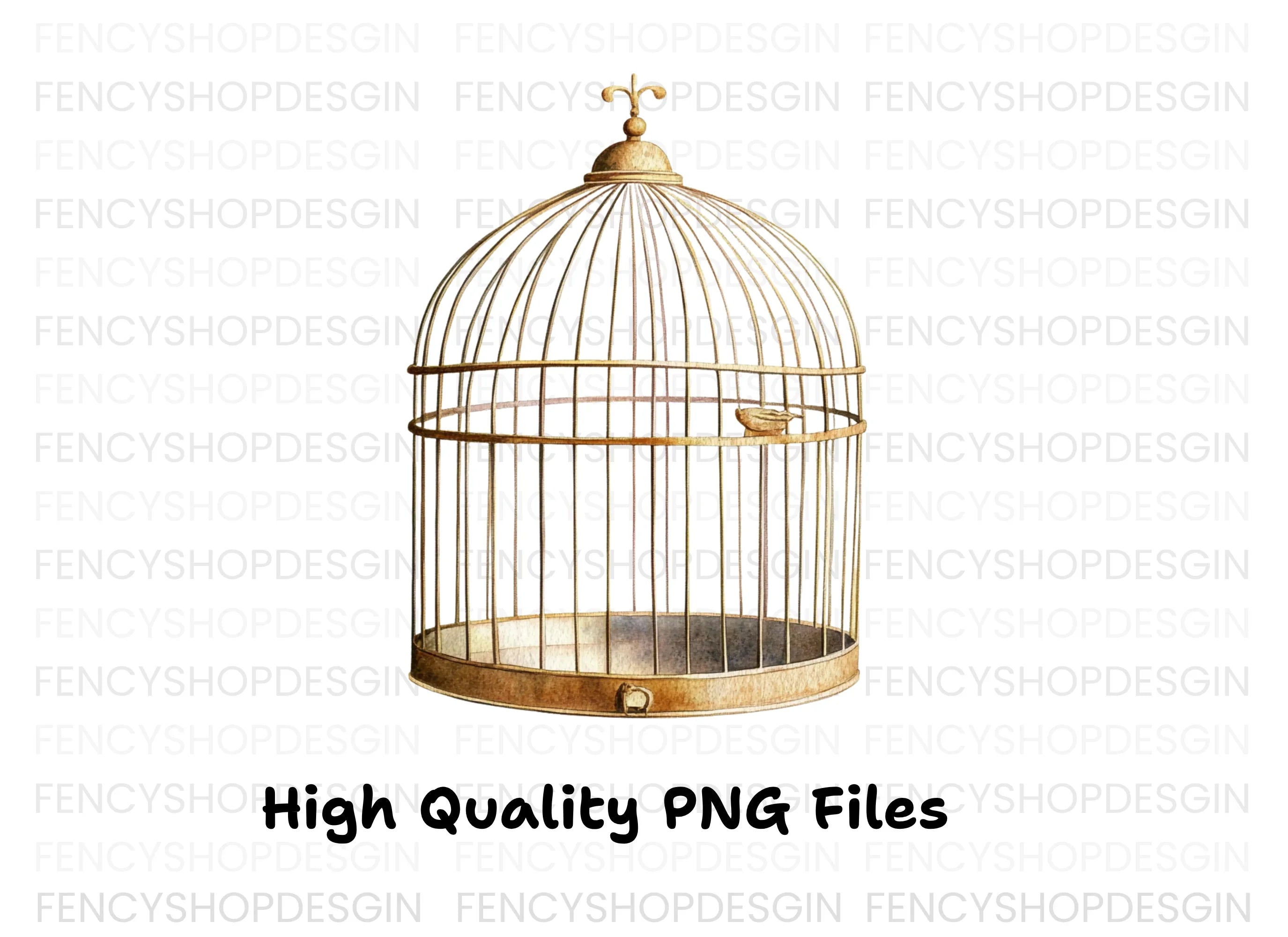 Ornate Vintage Birdcage Clipart Bundle