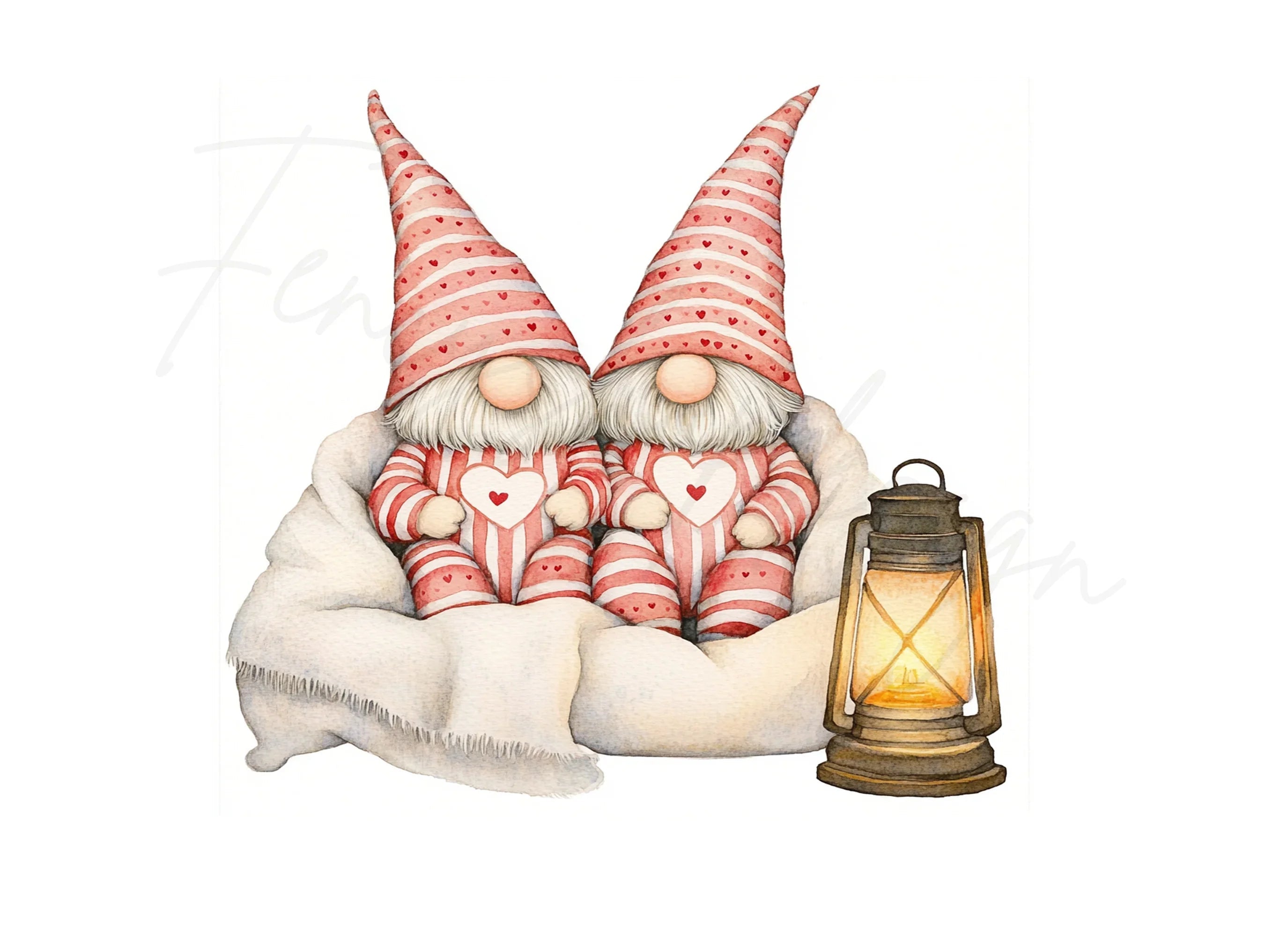 Cute Valentine Gnomes Clipart Bundle