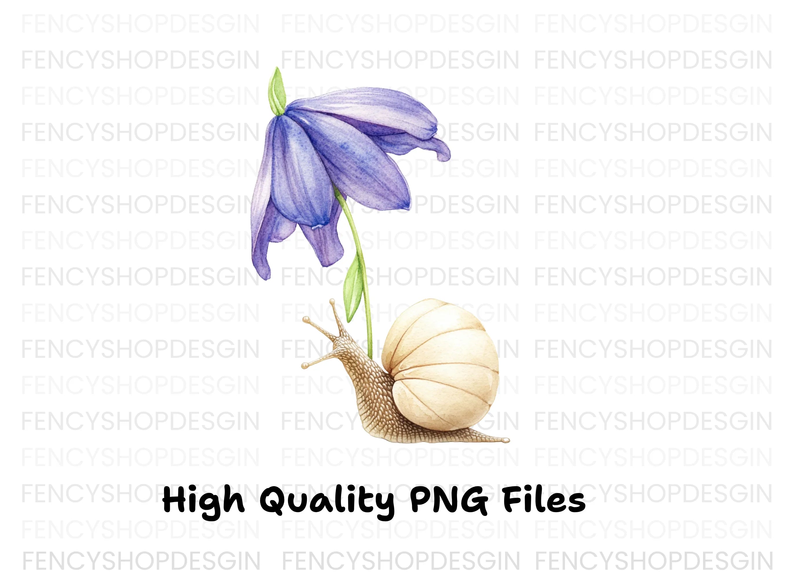 Snails and Flowers Clipart Bundle