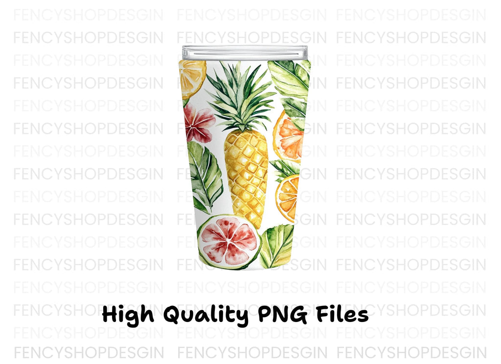 Tropical Fruit Tumbler Clipart Bundle
