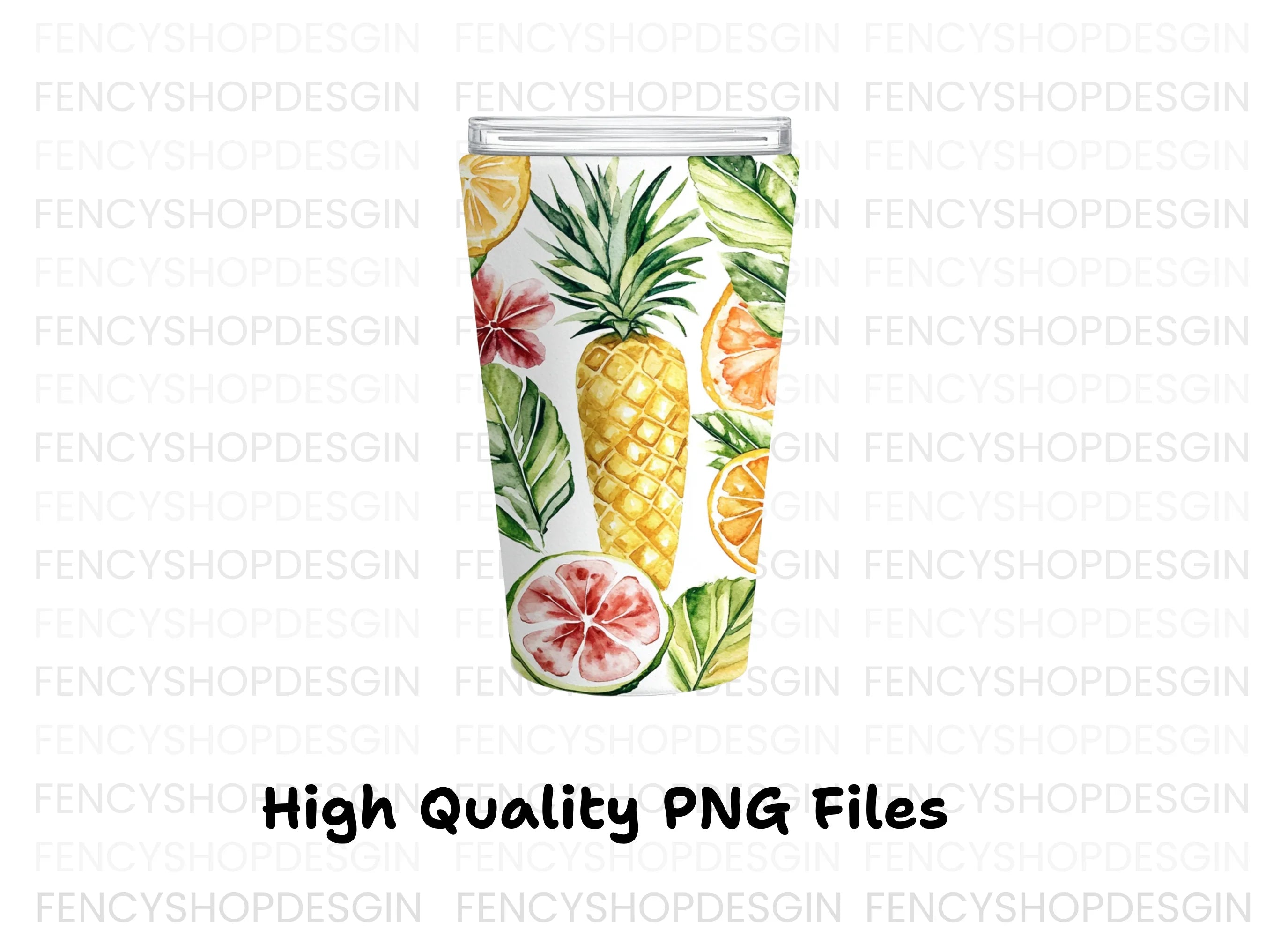 Tropical Fruit Tumbler Clipart Bundle