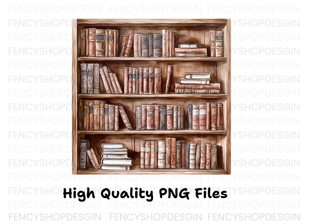 Rustic Bookshelves Clipart Bundle