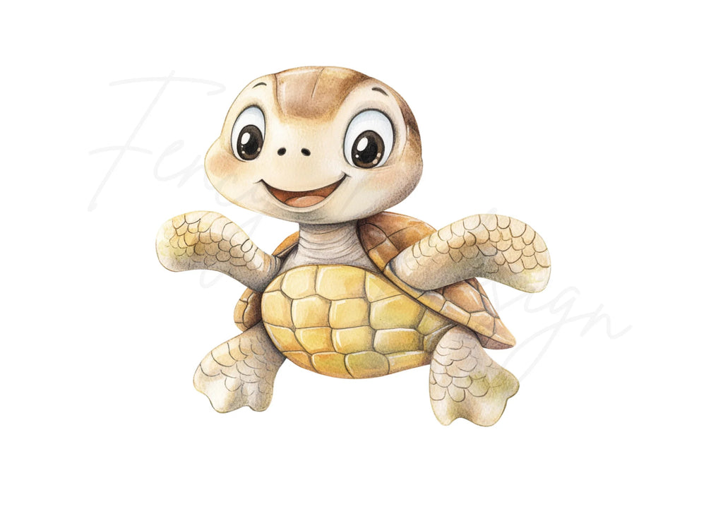 Adorable Baby Sea Turtles Clipart Bundle