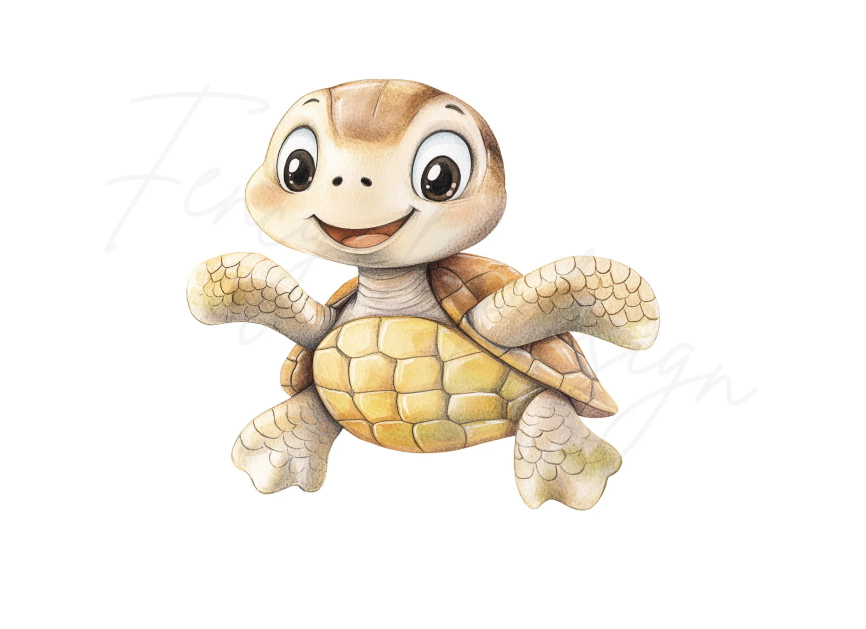Adorable Baby Sea Turtles Clipart Bundle