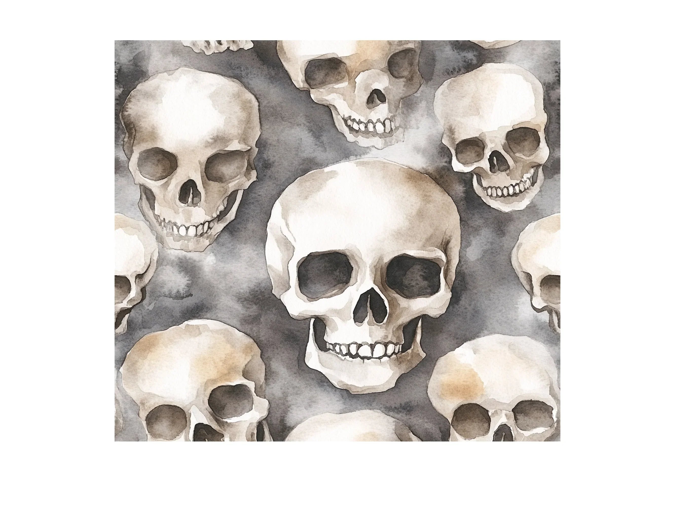 Spooky Skull and Foliage Clipart Bundle