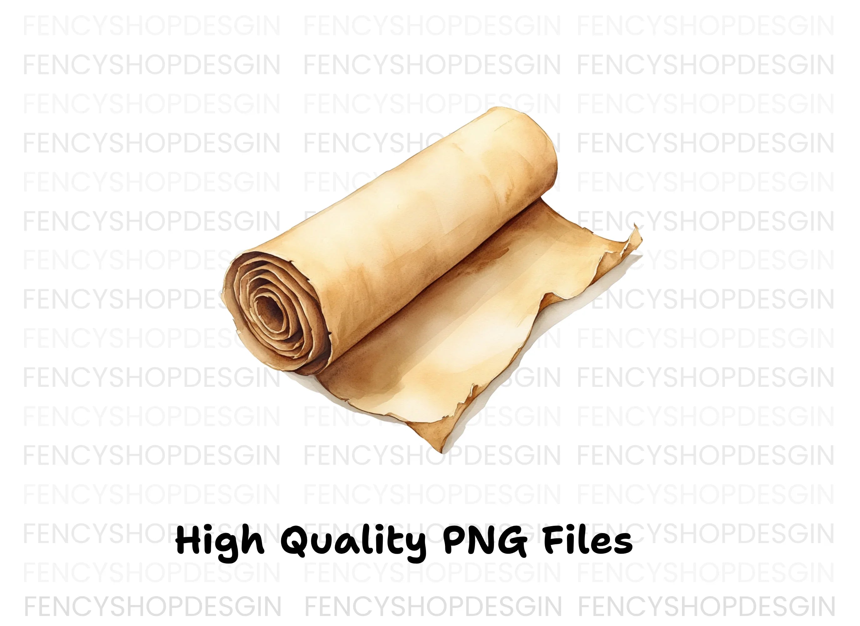 Unfurled Old Parchment Scroll Clipart Bundle