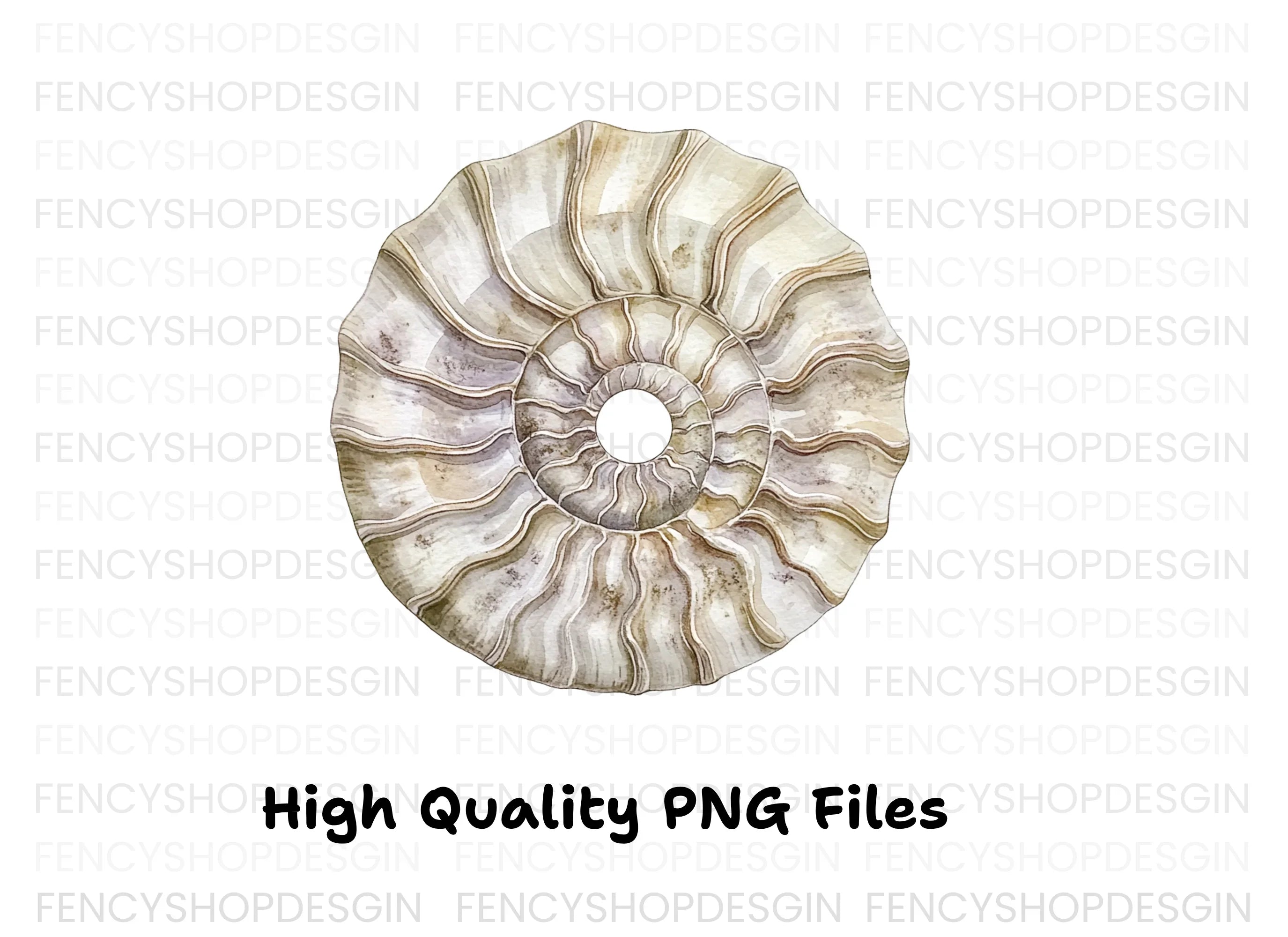 Vintage Ammonite Shell Clipart Bundle