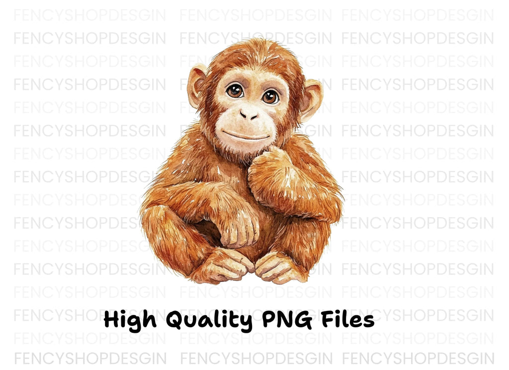Cute Baby Orangutan Clipart Bundle