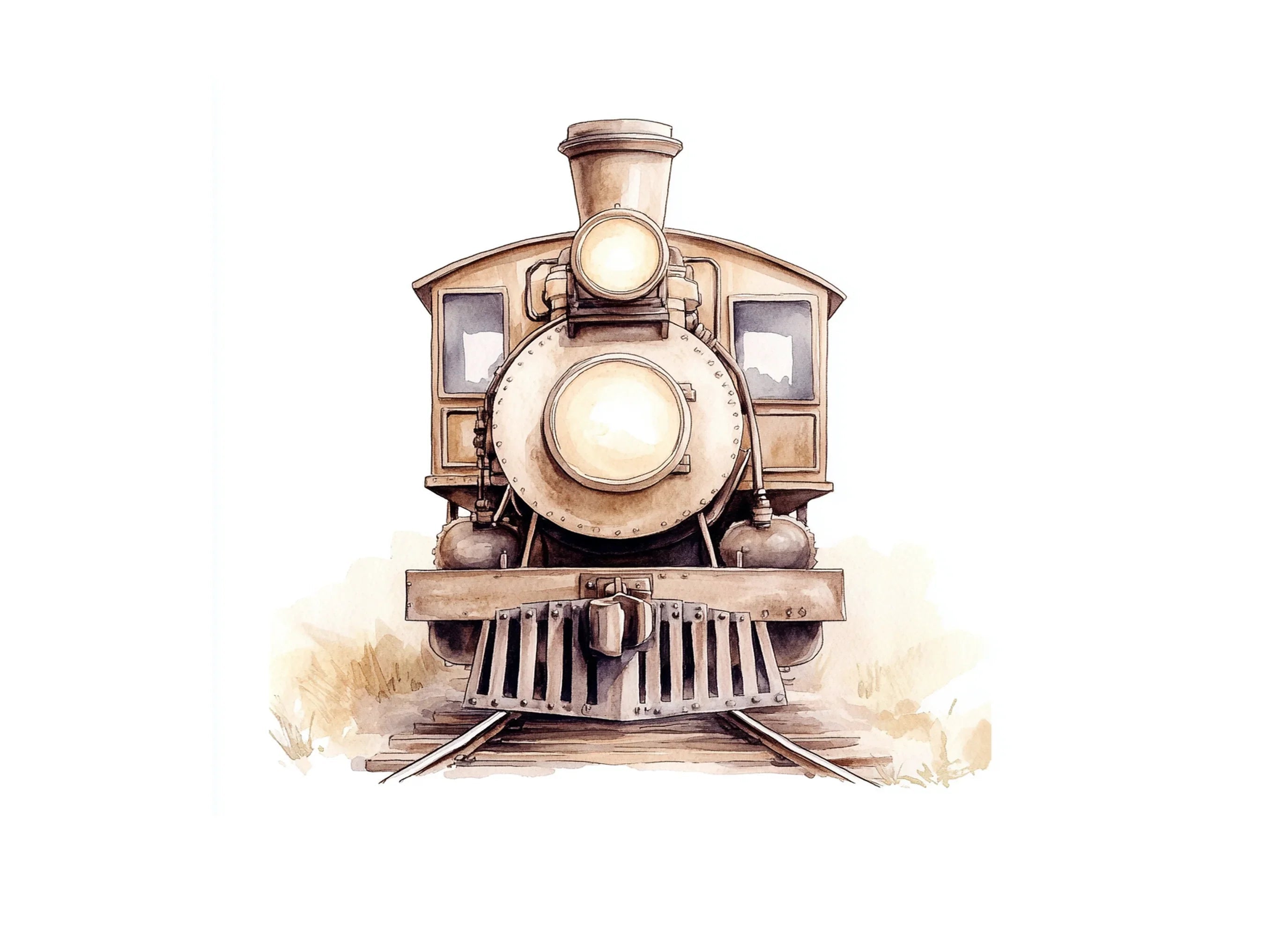 Cute Cartoon Train Clipart Bundle
