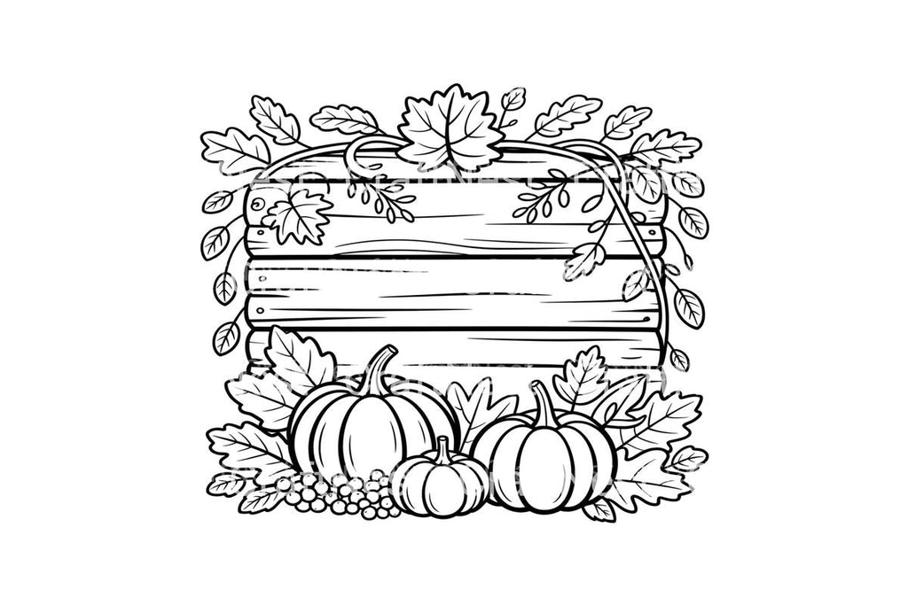 Autumn Pumpkin Sign Coloring Books