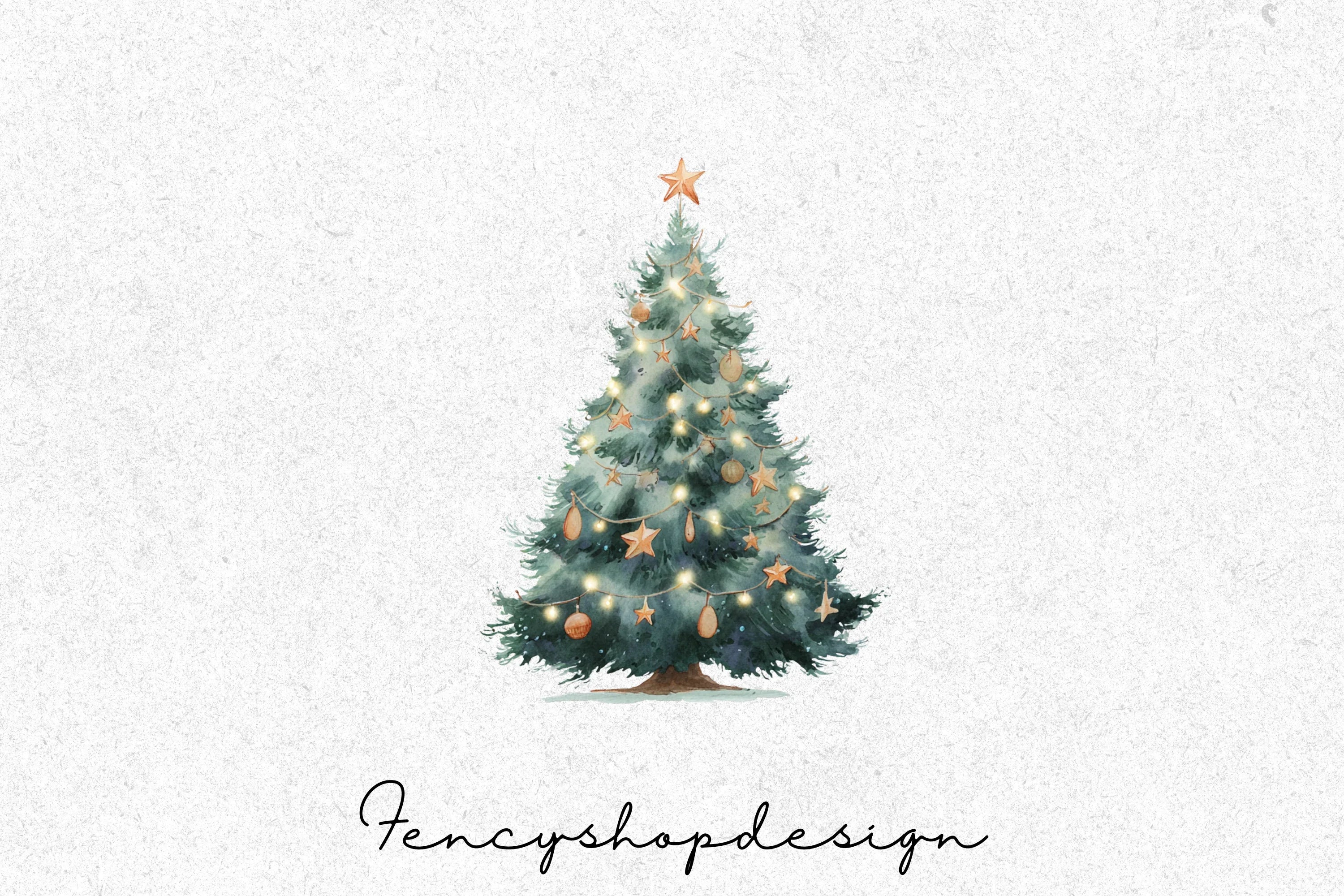 Festive Christmas Trees Clipart Bundle