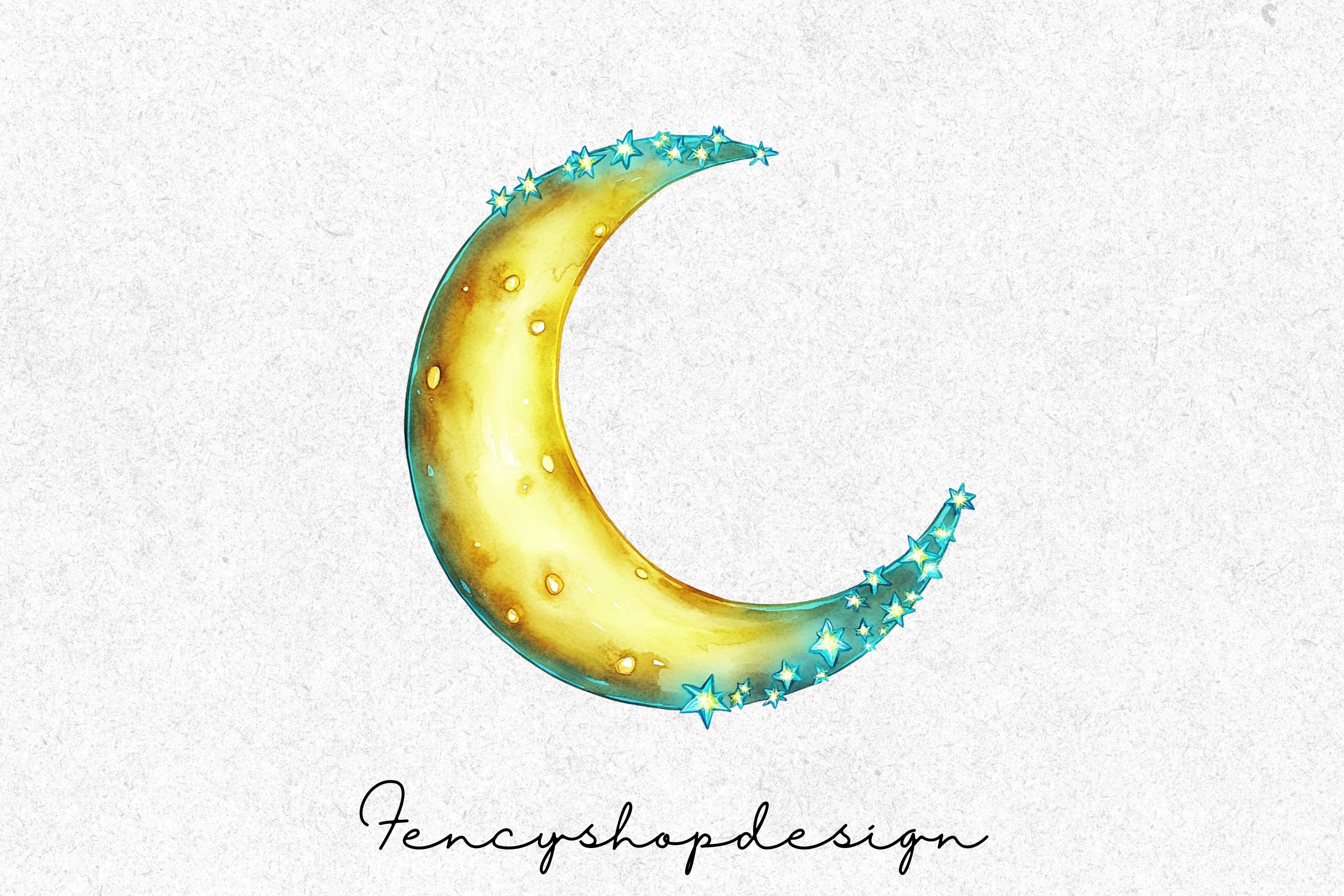 Dreamy Moon Star Patterns Frames Clipart Bundle