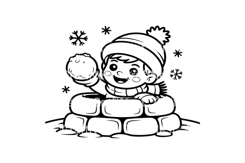 Winter Fun Snowball Fight Coloring Books