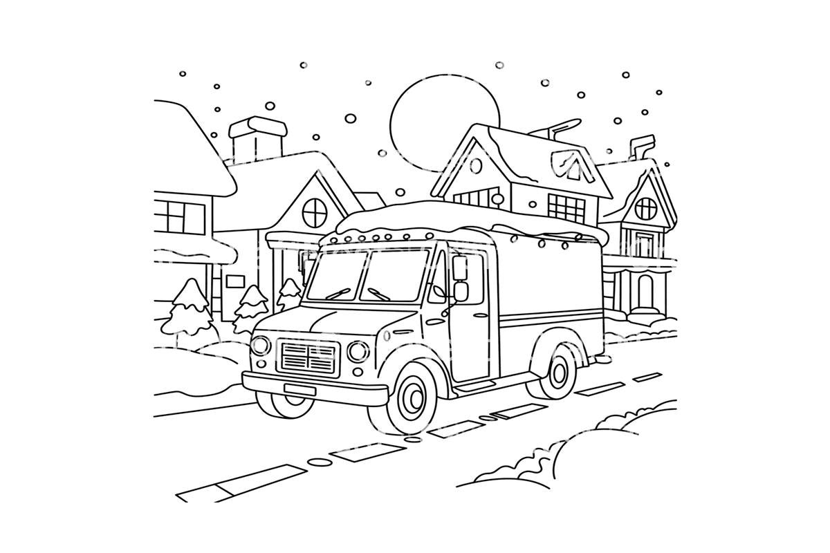 Winter Village Delivery Truck Coloring Books