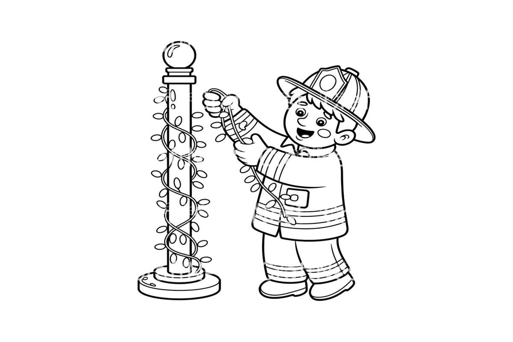Firefighter Decorating Pole Coloring Books