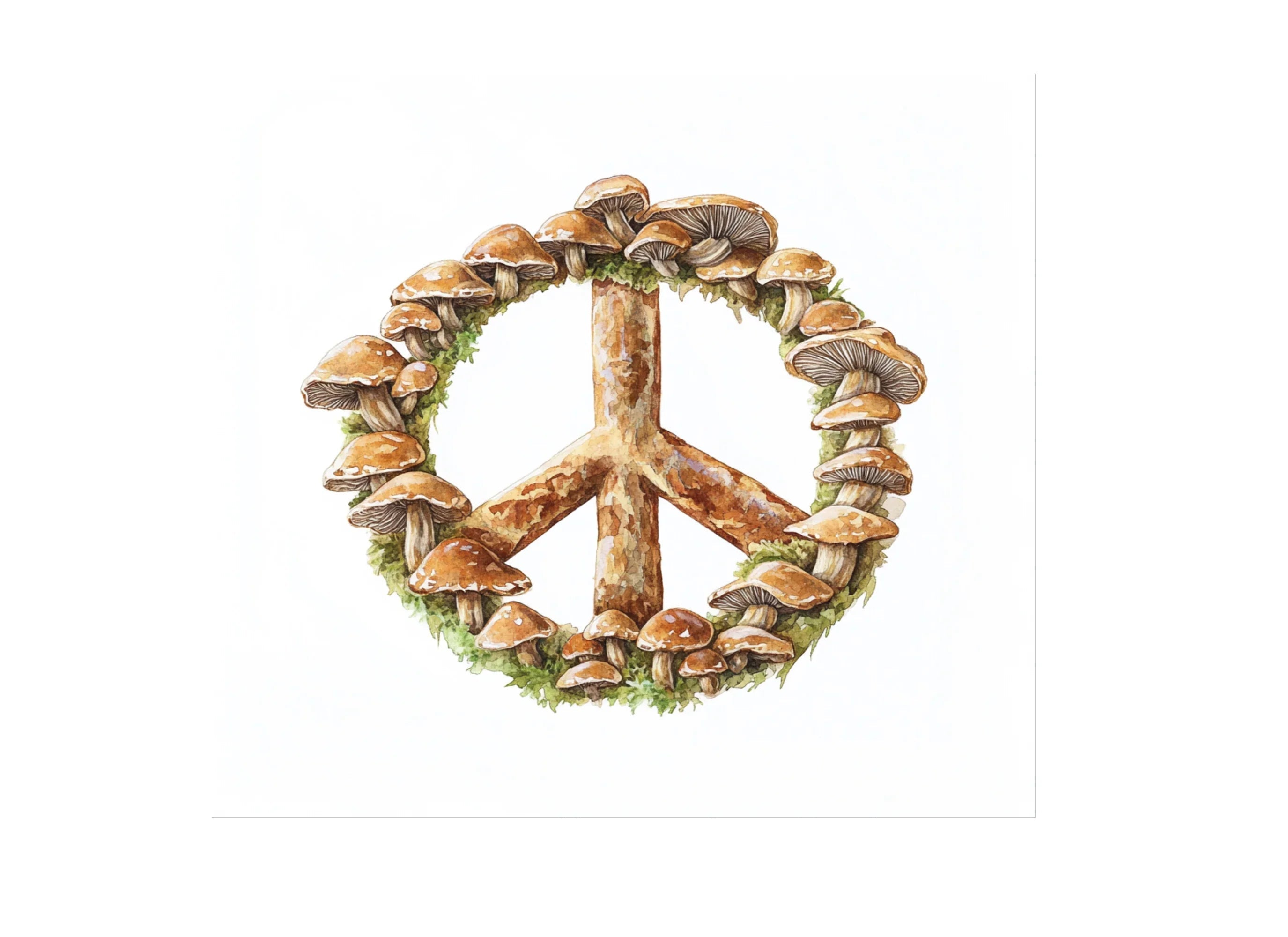 Mushroom Peace Sign Clipart Bundle