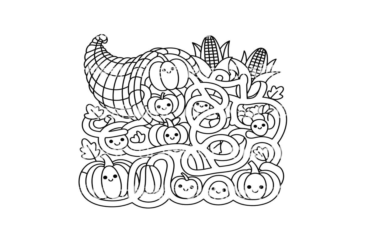 Thanksgiving Cornucopia Coloring Books