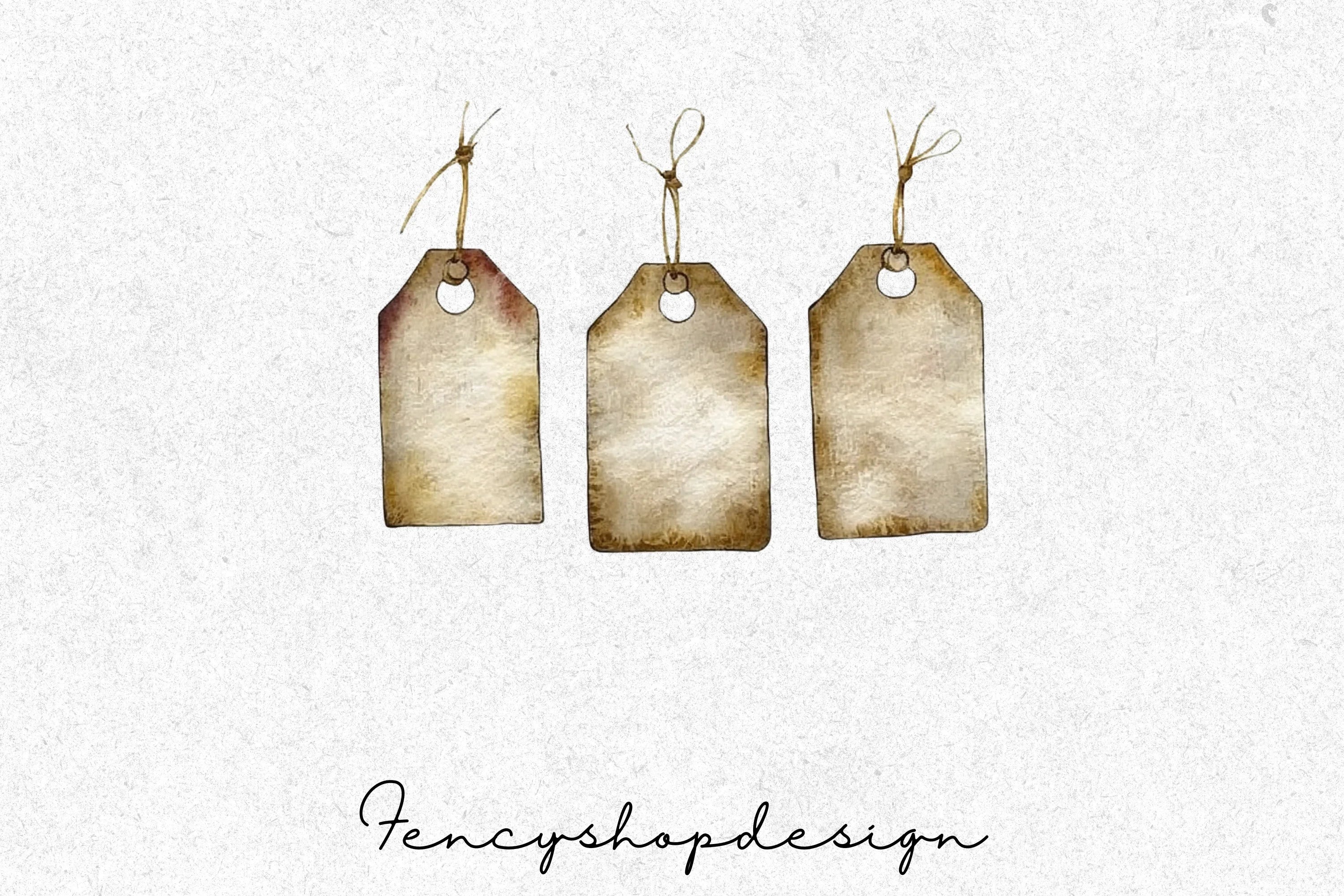Rustic Vintage Tags Labels Clipart Bundle