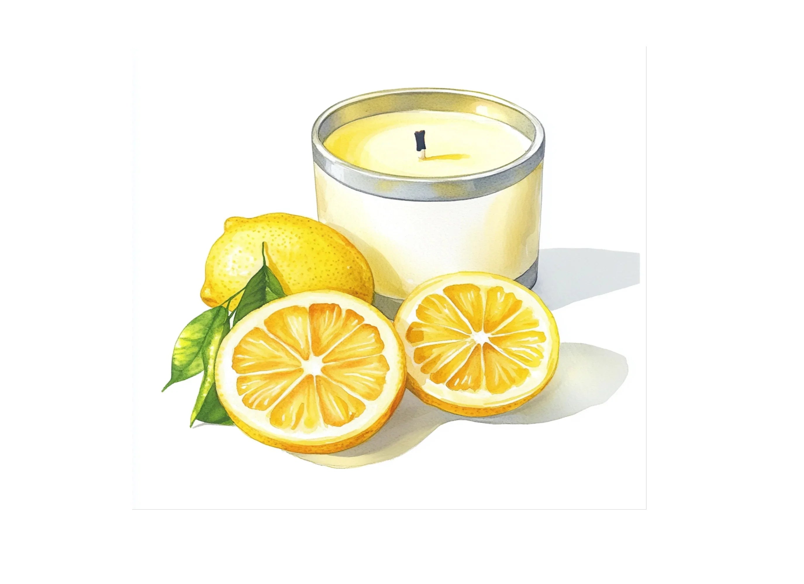 Lemon Scented Candle Clipart Bundle