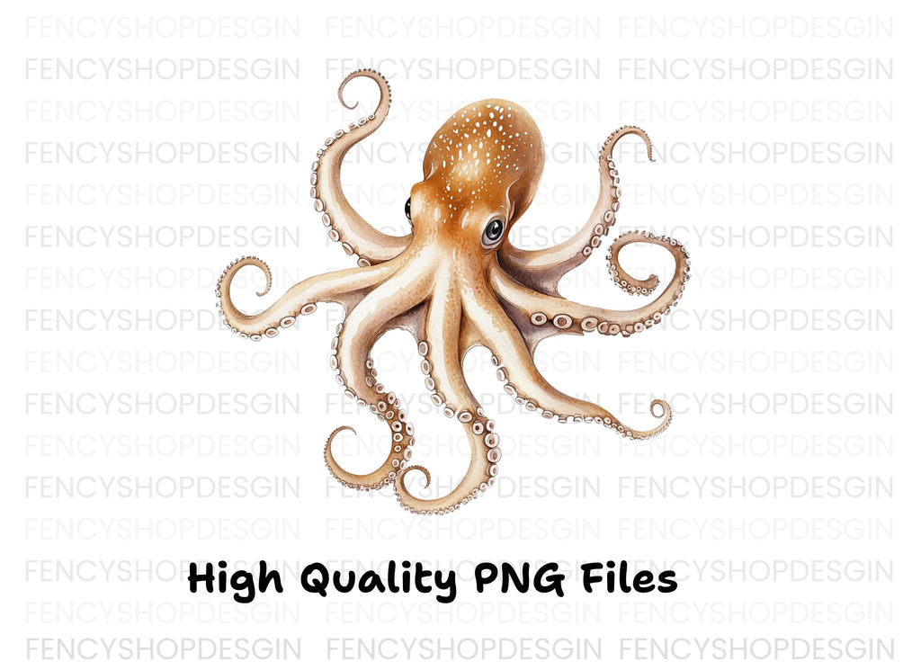 Realistic Octopus Clipart Bundle