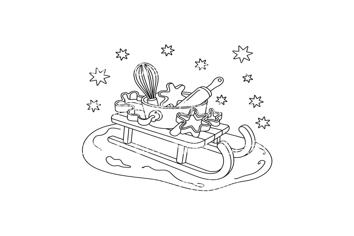 Christmas Baking Sleigh Coloring Books