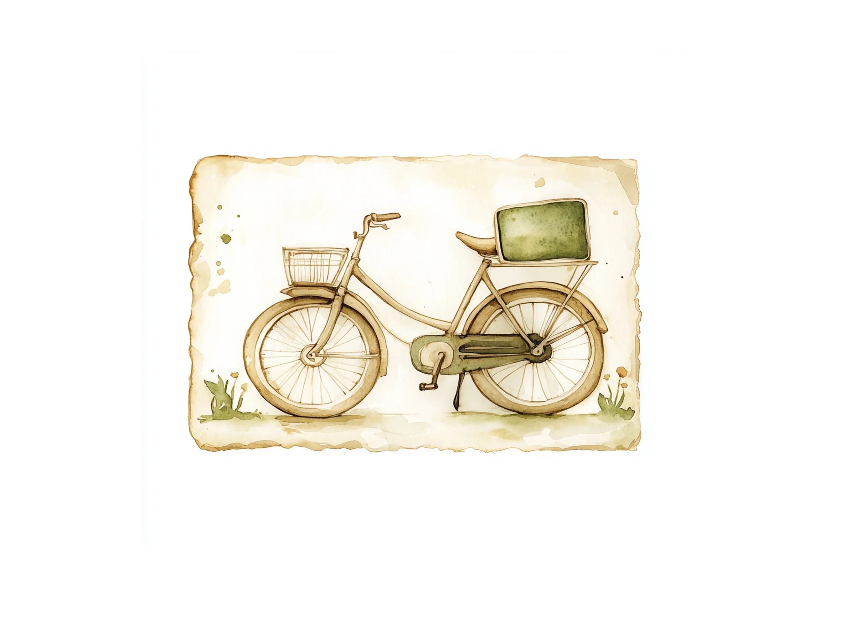 Retro Bicycle and Bag Clipart Bundle